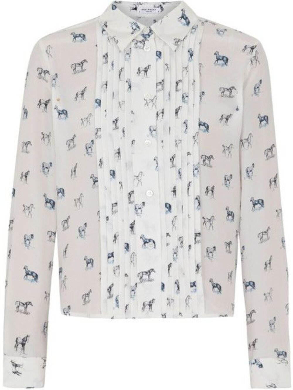$275 Equipment sezane 100% silk aries white blouse horse blouse top xs 0 2